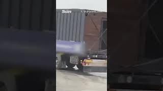 Moment Ukraine's 'Spiderweb' trucks rumble into position before drone blitz