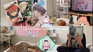 morning routine, mini manga haul, chill day in my life, lots of food, anime | vlog