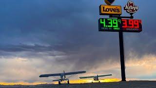 Landing an airplane at a Loves Gas station on a windy day