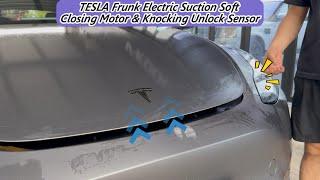 TESLA Model 3/Y Frunk Electric Suction Soft Closing Motor & Knocking Unlock Sensor #tesla #modely