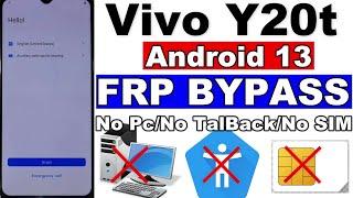 Vivo Y20t Android 13 FRP Bypass 2023/Vivo Google Account Lock Bypass TalBack Not Working Without Pc