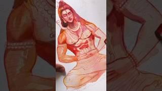 Mahadev drawing with water colour #shorts #ytshorts #subhashis