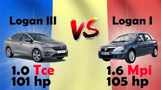 Dacia Logan 1 VS Logan 3 (1.0 Tce LPG 101hp VS 1.6 Mpi 105hp) Acceleration test