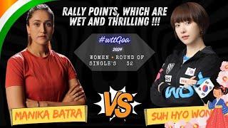 Smash Battle! The Ultimate Table Tennis Face-Off ‼️ SUH HYO WON VS MANIKA BATRA | #WTTGoa 2024