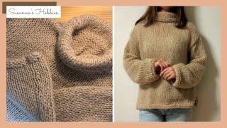 Knit : Quick over sized sweater S to 3XL for absolute beginners tutorial || My first knit sweater