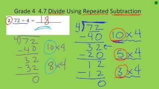 g4 4 7 divide using repeated subtraction