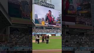 Emiru Throws Out The First Pitch For The Padres vs. Dodgers Game