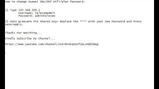 How to Change Huawei ONT/ONU Wifi Password Change