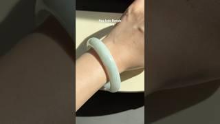 #0295 Light Green Red Flower Jade Bangle Size 59.2 #huajade #bracelet #handmade #jade