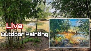 Live Watercolour Landscape Painting / Outdoor Painting / Prakash Mahato