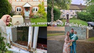 Before and after renovating my 300 year old thatched cottage in England