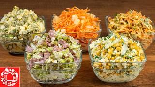 5 SUPER EASY SALADS in 5 minutes for New Year 2025