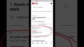 shorts monetization tab in yt studio 10m views in 90 days #shorts #viral