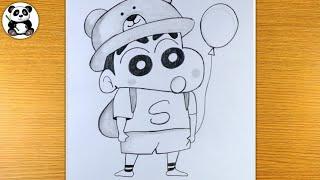 Shinchan loves balloon basic pencil drawing | cute drawings ​⁠@TaposhiartsAcademy