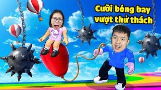 Cưỡi bóng bay buộc vào đồng đội vượt 100 thử thách nguy hiểm cùng bqThanh và Ốc