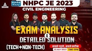 NHPC JE Civil Paper Analysis 2023 | NHPC JE Exam Analysis and Answer Key Discussion