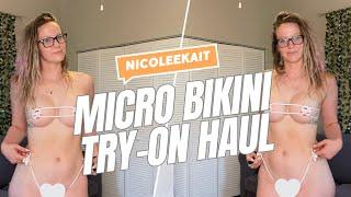 Nicole Kait | Micro Bikinis | Try On Haul, Lingerie, 4K