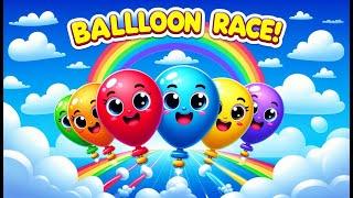 Toy Colour Balloon Race | Fun Balloon Rhyming Song for Kids | Rhyme World TV