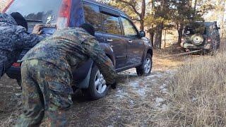 ПОЛОМАЛИ 2 МАШИНЫ... Toyota Carib против УАЗ Патриот, Rocky, Korando, X Trail. OffRoad