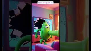 Thây ma và Pea Shooter chui ra từ TV chiến đấu ngoài đời #CuoiToiBen #HaiHuoc #ThuThachHai #shorts