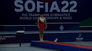 MATAYOSHI Kento (JPN) M - 2022 Trampoline Worlds, Sofia (BUL) - Q Tumbling Exercise 1