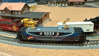 Marklin 88488 Cl 185.2 2024 Euros Germany Soccer Locomotive Test Run at z.scale.hobo 12.27.2024