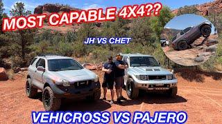 CRAZY Rock Crawling A RARE Mitsubishi Pajero EVO VS An Isuzu Vehicross!!! JH VS Uncle Chet!!!