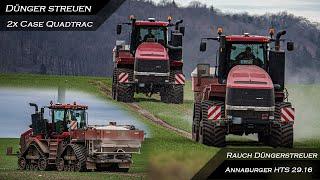  2x CASE QUADTRAC beim Dünger streuen - RAUCH - ANNABURGER ▶ Agriculture Gemanyy