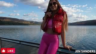 Pink Outfit Inspo: Latex Ishtar and Brute Leggings and Crop Top | Glossy Red Puffer Vest and Heels