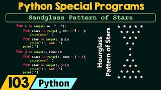 Python Special Programs - Sandglass Pattern of Stars