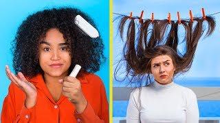 Short Hair vs Long Hair Problems / Funny Curly Hair Problems And Life Hacks