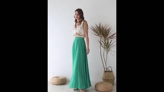 TIMELESS FAVORITE CHIFFON MAXI SKIRT IN GREEN