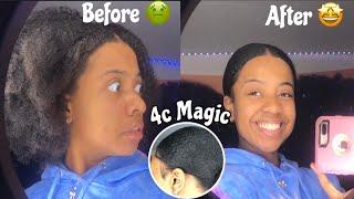 Slicking My Thick 4c Hair Using *NO HEAT* Begginer Friendly | Vibequeeen !