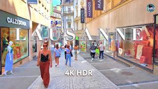 SWITZERLAND LAUSANNE  Attractive City & Vibrant Waterfront Walking tour 4K HDR