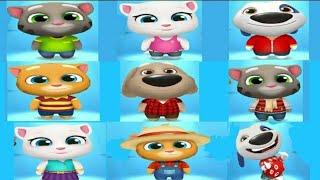 My Talking Tom Gold Run - Tom, Angela, Hank, Ginger, Ben, Frosty Tom, Neon Angela, Hawaiian Hank