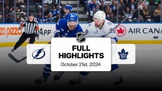 Lightning at Maple Leafs | October 21, 2024 | NHL Full Game Highlights