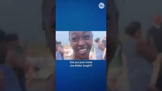 TikTokers squeal after making Joe Biden laugh #Shorts