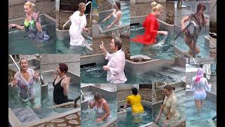 GIRLS IN CLOTHES BATH IN ICY WATER 2024 #1 / EPIPHANY BATHING /  WINTER  SWIM / КРЕЩЕНСКИЕ КУПАНИЯ