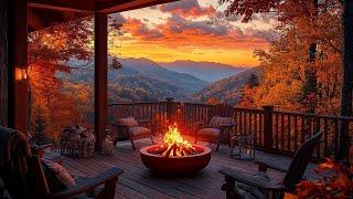 Soft Jazz Music on Peaceful Autumn Day  Crackling Fireplace Sounds to Unwind