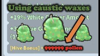 Using caustic waxes Bee Swarm Simulator *OP HIVE BUFFS*