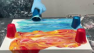 Get Ready to Flip & Drag Like a Master! Landscape~Acrylic Pouring~Fluid Art~304