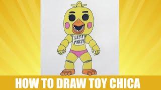 How to draw Toy Chica, FNAF, Как нарисовать Той Чику, ФНАФ