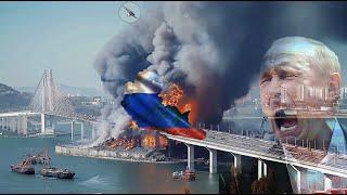 just happened, slovak f-16 destroyed the crimea bridge. russia surrendered!!