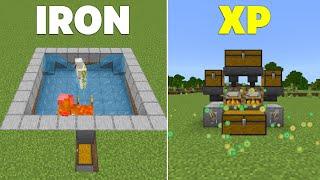 5 EASY 1.21 Starter Farms for Beginners in Minecraft Bedrock ! (Iron Farm, XP Farm)