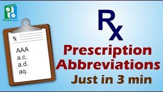 Prescription Abbreviation Just in 3 min