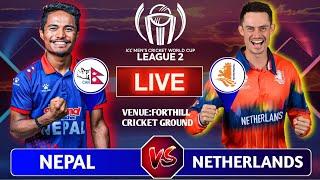 Nepal vs Netherlands Cricket Live Score & Commentary | Icc wcl 2 | Nep vs Ned 2nd Innings | Cricfoot