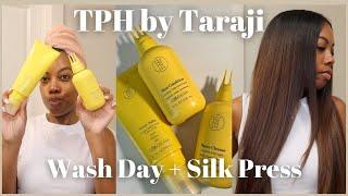 First Impression | TPH by Taraji Wash Day & Silk Press | Honest Review.. Does It Work?