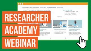 Webinar: Discover Elsevier’s Researcher Academy