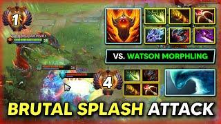 BRUTAL SPLASH ATTACK CARRY By Yatoro Dragon Knight Max Slotted Build Vs. Watson GOD Morphling DOTA 2