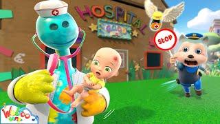 False Hospital | Police Officer + Stranger Danger Song | More Baby Imagine Song | Wolfoo Kids Songs